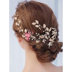 Tiara Ti029BB Aurie pentru mirese cu perle + 4 agrafe 